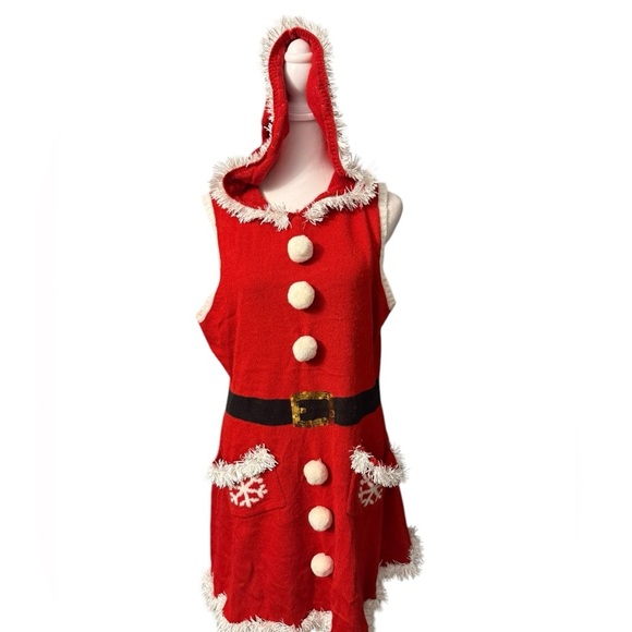 No Boundaries Juniors sleeveless Christmas dress with hood & pockets Juniors XL - Picture 1 of 10